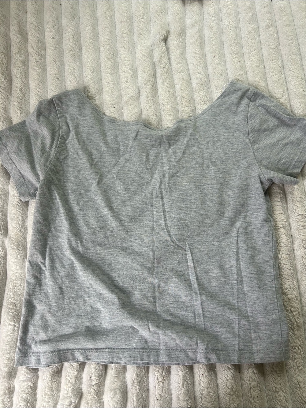 gray off the shoulder top - Picture 2 of 3